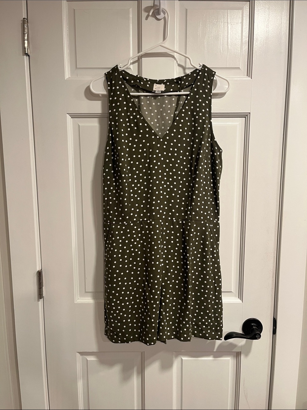 a new day Green Polka Dot Romper Size Medium